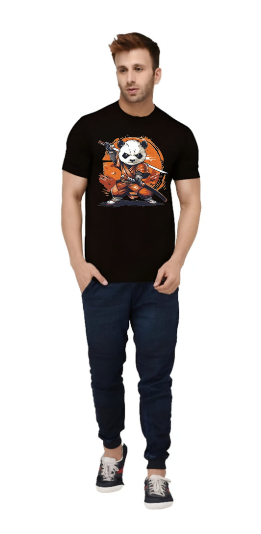 Black samurai panda tshirt